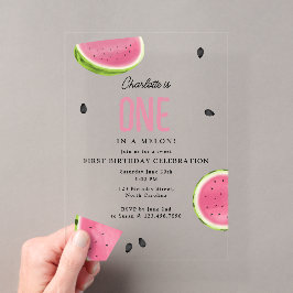 Invitaciones Acrílicas Uno en un Melón en verano Cumpleaños