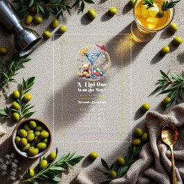 Invitaciones Acrílicas Uno Tini Está En Camino De Baby Shower Clear