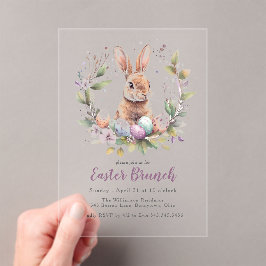 Invitaciones Acrílicas Vacaciones de Brunch de Pascua de Pascua en primav