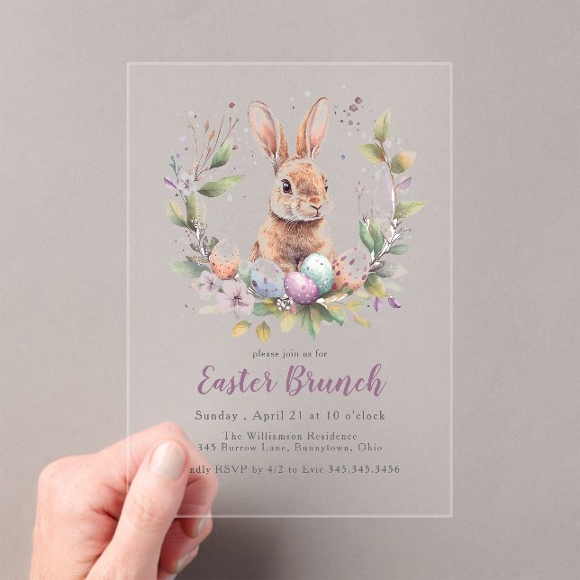 Invitaciones Acrílicas Vacaciones de Brunch de Pascua de Pascua en primav (Insitu (portátil))