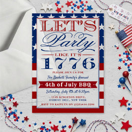 Invitaciones Acrílicas ¡Vamos a festejar como si fuera 1776 | Fiesta del