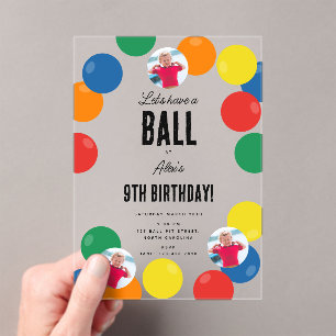 Invitaciones Acrílicas Vamos a tener un tema de Fiesta de cumpleaños para