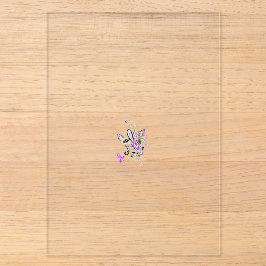 Invitaciones Acrílicas Vector de tatuaje de hada mariposa – Arte floral v
