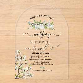 Invitaciones Acrílicas Vegetación de Bodas acrílicos y flores