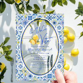 Invitaciones Acrílicas Verano italiano La Dolce Vita Bridal Shower