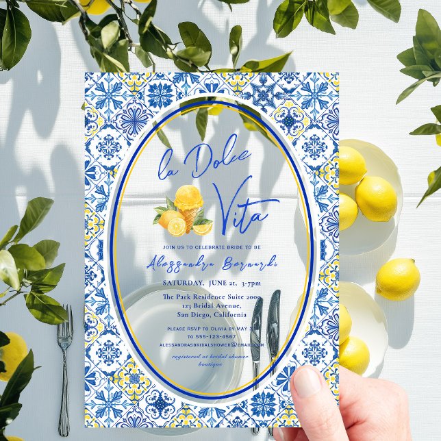 Invitaciones Acrílicas Verano italiano La Dolce Vita Bridal Shower (Subido por el creador)