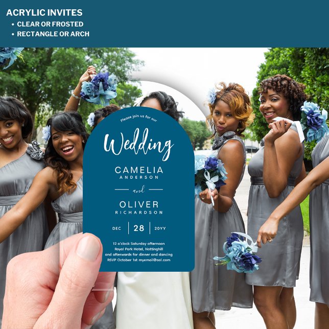Invitaciones Acrílicas Verde azulado Blue Zazzle Boda Acrílica Invita (Subido por el creador)