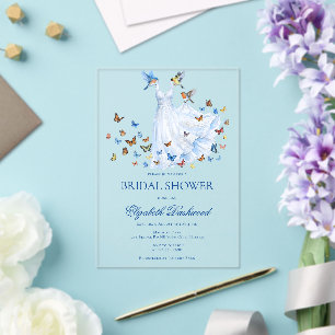 Invitaciones Acrílicas Vestido de Princesa de Cuento de Hadas Caprichoso