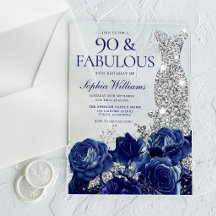 Vestido floral y de diamantes azul marino para cum