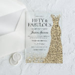 Invitaciones Acrílicas Vestidos dorados Mujeres 50 cumpleaños<br><div class="desc">Vestidos dorados Mujeres 50 cumpleaños fiesta de acrílico Invitaciones Fiesta 50 y fabulosas Variaciones a la invitación y artículos coincidentes en nuestra tienda</div>