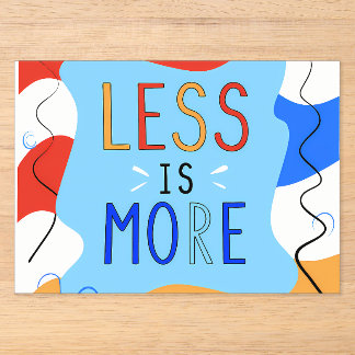 Invitaciones Acrílicas Vibrant "Less Is More" Abstract Graphic