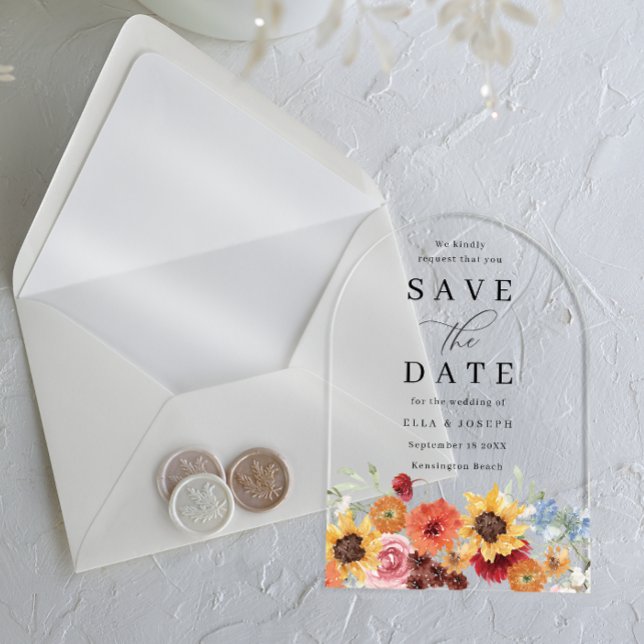Invitaciones Acrílicas Vibrant Watercolor Floral Wedding Save The Date (Subido por el creador)