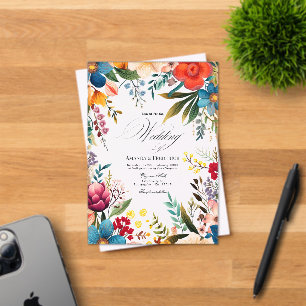 Invitaciones Acrílicas Vibrante Boda de Flores de Fiesta Mexicana Transpa