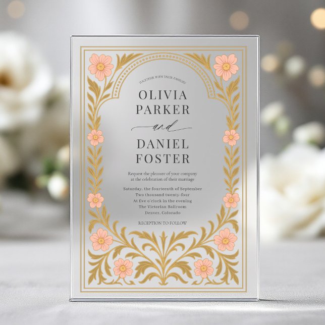 Invitaciones Acrílicas Victorian Floral Art Nouveau Wedding (Subido por el creador)