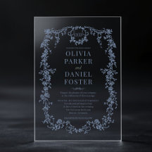 Victorian French Dusty Blue Wedding Monogram