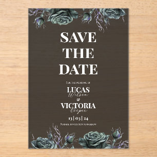 Invitaciones Acrílicas Victoriano Moody Gothic Transparente Guardar la Fe
