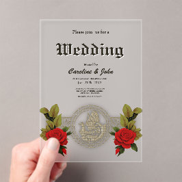 Invitaciones Acrílicas Viking místico encanto con elegantes nudos celtas.