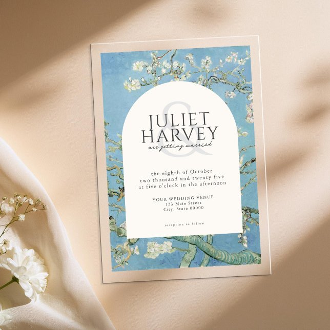 Invitaciones Acrílicas Vincent Van Gogh Almond Blossom Boda Floral (Subido por el creador)