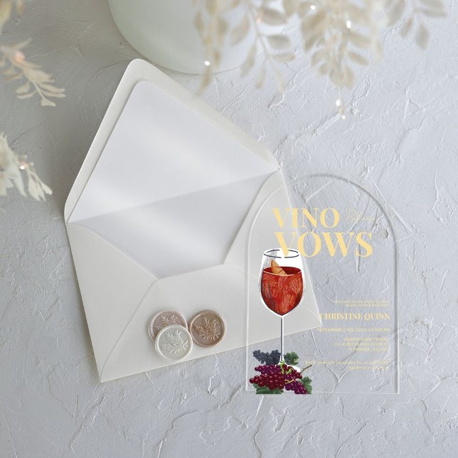 Invitaciones Acrílicas Vino elegante antes de los votos Vino Bridal Ducha (Subido por el creador)