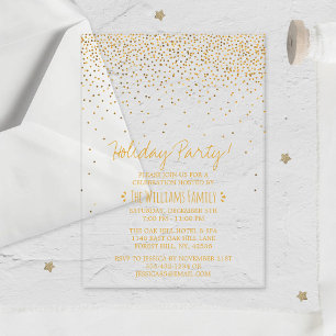 Invitaciones Acrílicas Vintage Glam Gold Confetti