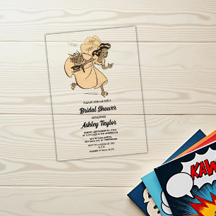 Invitaciones Acrílicas Vintage Retro Bride 50's Comic Book Bridal Shower