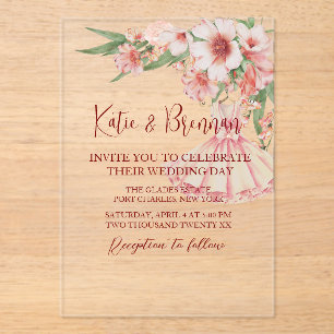 Invitaciones Acrílicas Vintage Rubor Vress Boda
