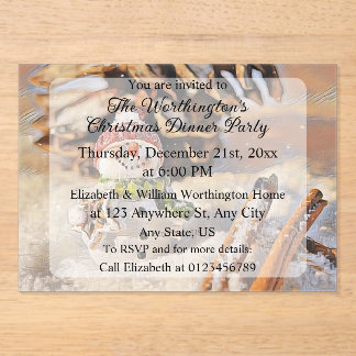 Invitaciones Acrílicas Vintage Watercolor painting of a Snowman