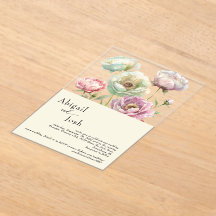 Vintage Watercolor Peonies Boda moderno