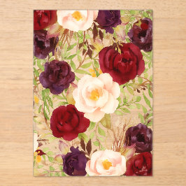 Invitaciones Acrílicas Watercolor Floral Pattern