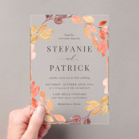 Watercolor Foliage otoño Wreath Fall Wedding