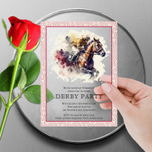 Watercolor Racehorse Derby Fiesta