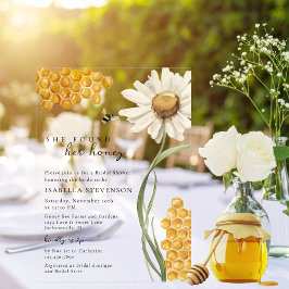 Invitaciones Acrílicas Watercolor She Found Her Honey Bridal Shower Theme