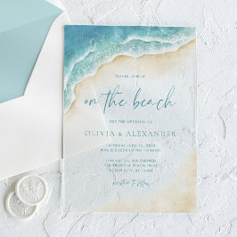Invitaciones Acrílicas Watercolor Summer On The Beach Wedding