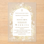 Invitaciones Acrílicas watercolor white yellow flowers Wedding<br><div class="desc">Wedding acrylic invitation</div>