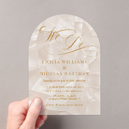 Invitaciones Acrílicas We Do Elegant Neutral Wedding
