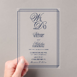 Invitaciones Acrílicas We Do Navy Old Money Wedding