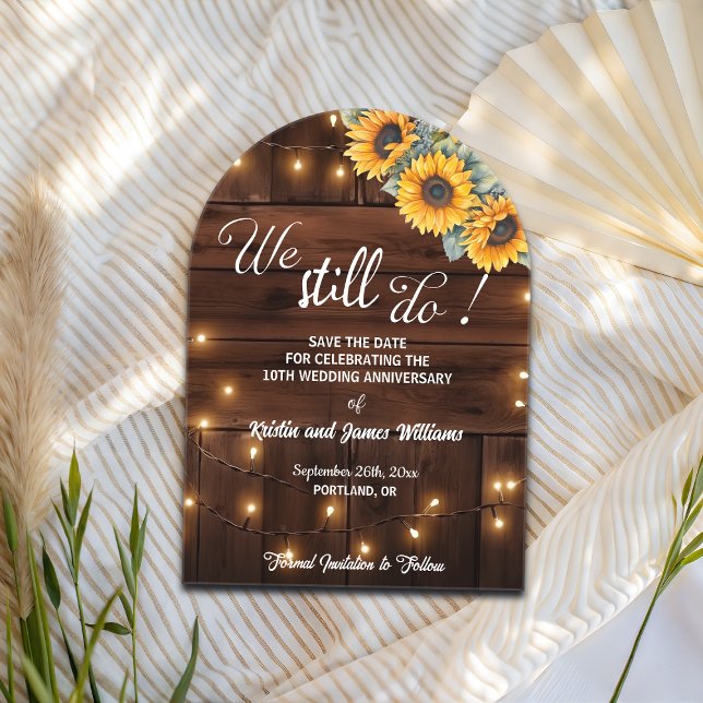 Invitaciones Acrílicas We Still Do 10th Wedding Anniversary String Lights (Subido por el creador)