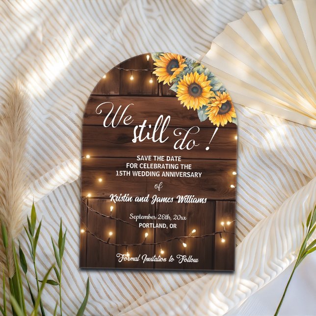 Invitaciones Acrílicas We Still Do 15th Wedding Anniversary String Lights (Subido por el creador)