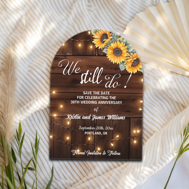 Invitaciones Acrílicas We Still Do 30th Wedding Anniversary String Lights (Subido por el creador)