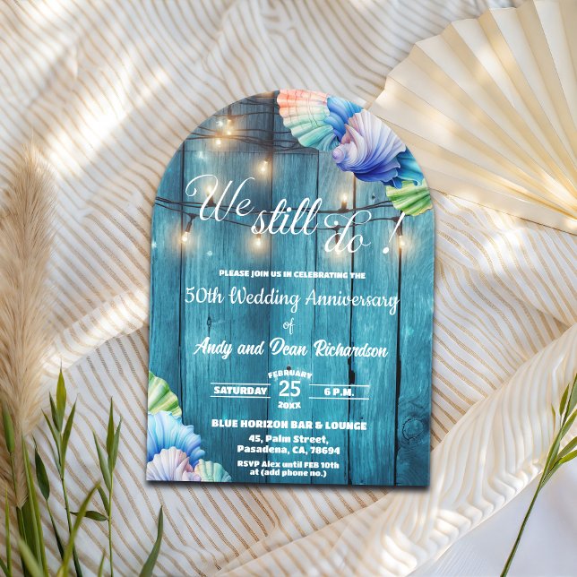 Invitaciones Acrílicas We Still Do 50th Wedding Anniversary String Lights (Subido por el creador)