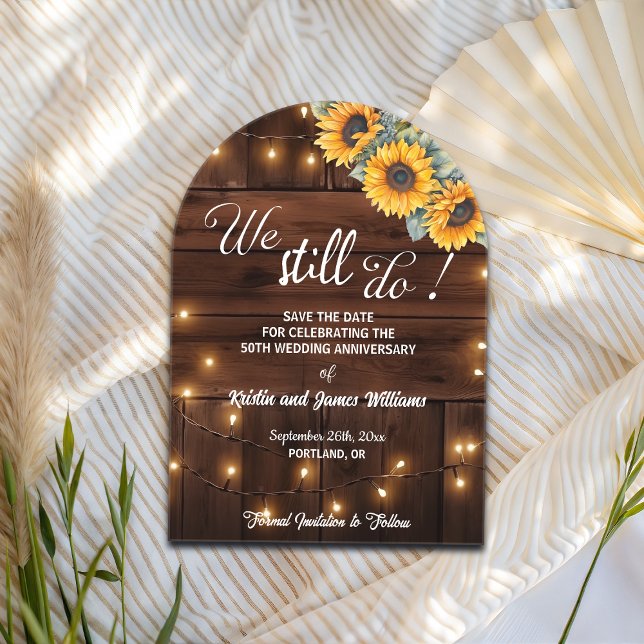 Invitaciones Acrílicas We Still Do 50th Wedding Anniversary String Lights (Subido por el creador)