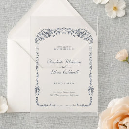 Invitaciones Acrílicas Wedding Acrylic Invitation I Baroque Elegant Frame