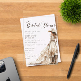 Invitaciones Acrílicas Western Cowgirl and Lace Bridal Shower 