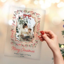 Invitaciones Acrílicas whimsical doodles photo christmas