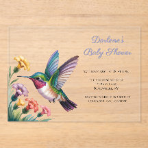 Whimsical Hummingbird Floral Baby Shower