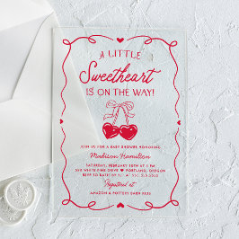 Invitaciones Acrílicas Whimsical Little Sweetheart Valentines Baby Shower