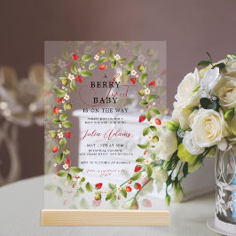 INVITACIONES ACRÍLICAS WILD STRAWBERRY SWEET BABY SHOWER