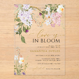 Invitaciones Acrílicas Wildflowers Love is in Bloom Shower Invitation