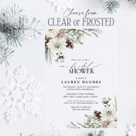 Invitaciones Acrílicas Winter Evergreen Elegant Bridal Shower