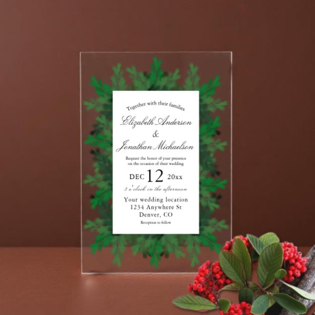 Invitaciones Acrílicas Winter Tree Branches Wedding (Subido por el creador)